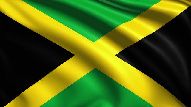 flag of Jamaica with fabric structure; looping