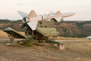 Missile on a rocket launcher