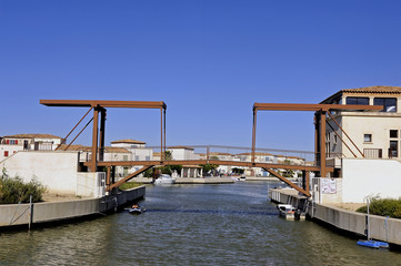 Residential area with marina at Aigues-Mortes