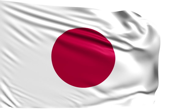 flag of Japan with fabric structure; looping