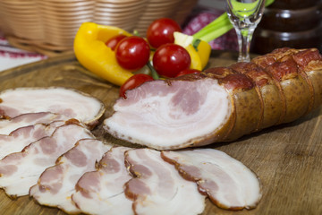 smoked meat on the table in a restaurant