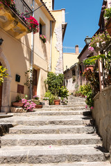 Fototapeta na wymiar Stairs in the village