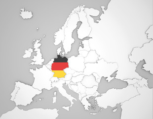 Europakarte mit Deutschlandflagge © Benjamin ['O°] Zweig