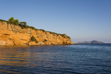 Fototapeta na wymiar Red Castle beach of alonissos, Greece