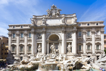 Fototapeta na wymiar Rome, Italy - famous Trevi Fountain (Italian: Fontana di Trevi)