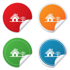 Home sign icon. House for sale. Broker symbol.