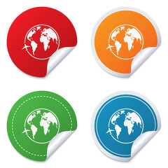 Airplane sign icon. Travel trip symbol.