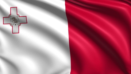 flag of Malta with fabric structure; looping