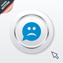 Sad face sign icon. Sadness symbol.