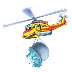Cartoon helicopter - illustration for the children