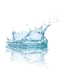 Gordijnen water splash drop blue liquid © Lumos sp