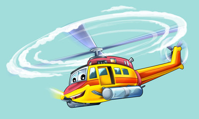 Obraz na płótnie Canvas Cartoon helicopter - illustration for the children