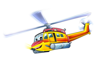 Cartoon helicopter - illustration for the children