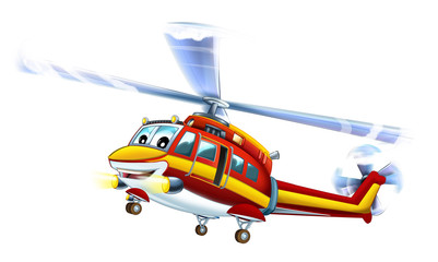 Cartoon helicopter - illustration for the children
