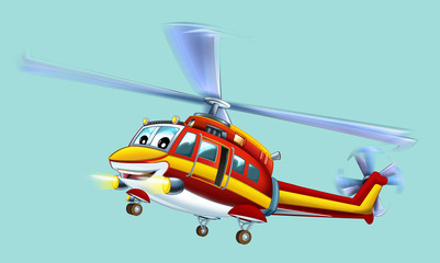 Cartoon helicopter - illustration for the children