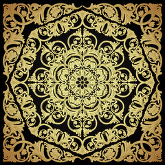 Seamless Pattern.  Damask Motif Wallpaper.