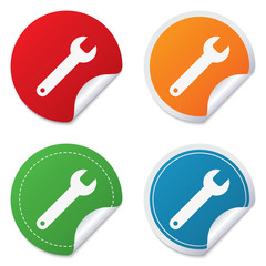 Wrench key sign icon. Service tool symbol.