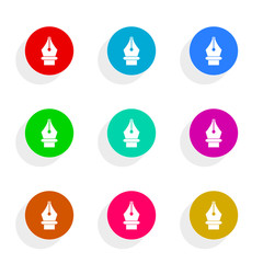 pen flat icon vector set