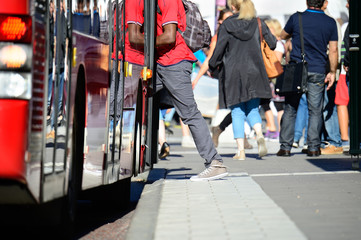 Man enters bus