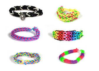 Elastic and colorful rainbow loom bracelet