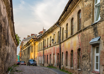Fototapeta na wymiar Sventosios Dvasios street in Vilnius, Lithuania