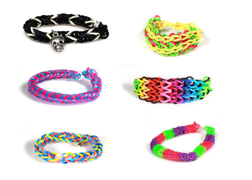 Elastic and colorful rainbow loom bracelet