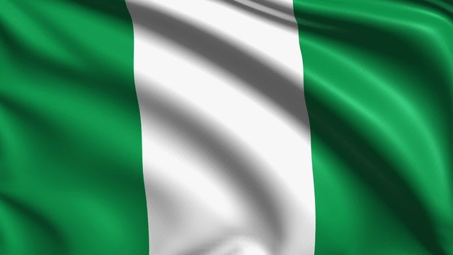 flag of Nigeria with fabric structure; looping