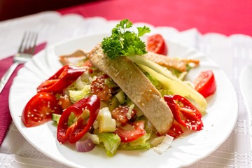 Fresh salad with chicken