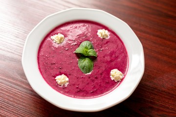 Delicious food on white plate