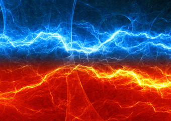 Fototapeta premium Fire and ice abstract lightning background