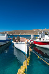 Obraz premium Little fishers boats on the aegean sea
