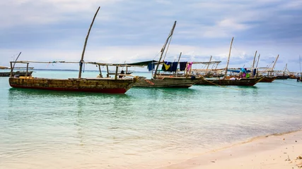 Fototapete Nungwi Strand, Tansania Fishermen boat