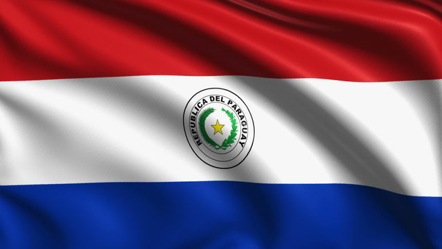 flag of Paraguay with fabric structure; looping