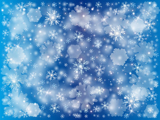 Snowflakes, winter frosty snow background