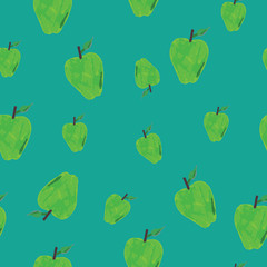 Hand-drawn seamless background with apples