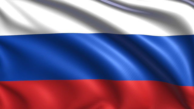 flag of Russia with fabric structure; looping