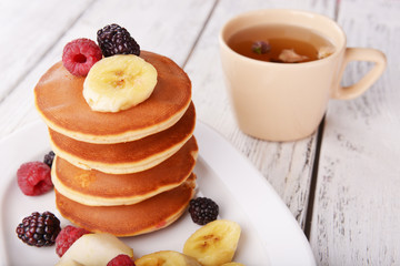 Pancake with fruits and berries