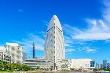 Buildings of Minato Mirai 21 area in Yokohama, Japan