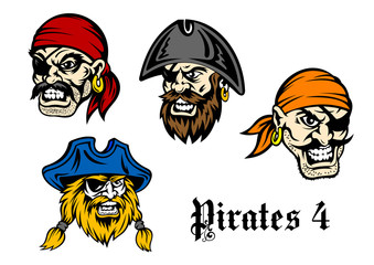 Cartoon pirates and captains