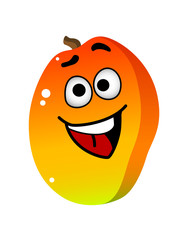 Cartoon mango fruit character
