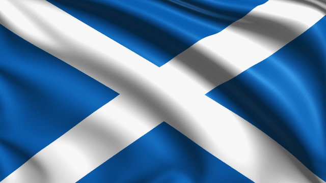 flag of Scotland with fabric structure; looping