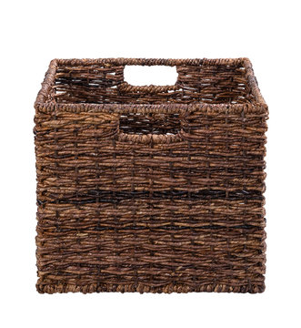 Brown Storage Basket On White