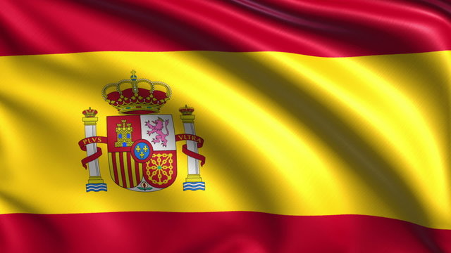 flag of Spain with fabric structure; looping