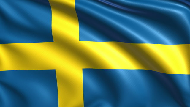 flag of Sweden with fabric structure; looping