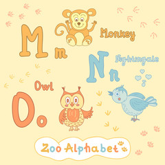 Colorful children is alphabet with animals
