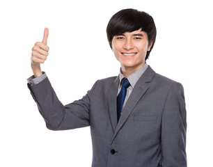 Businessman with thumb up