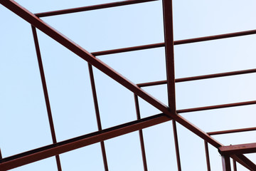 steel beam in building construction site