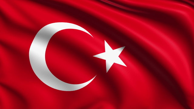 flag of Turkey with fabric structure; looping
