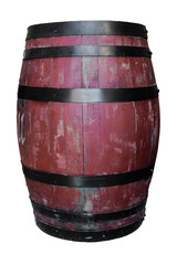 Wooden Barrel.  Barrel made of wood. isolated on a white backgro
