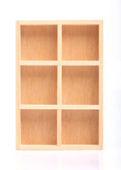 wood shelves isolated on white background